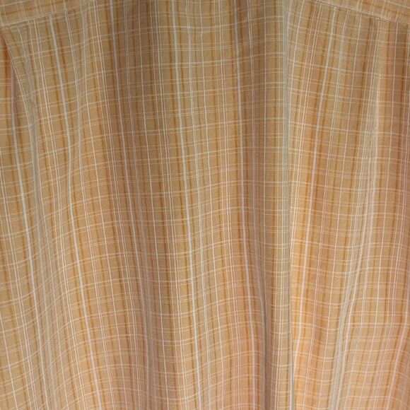 Island Shores Peach Plaid Short-Sleeve Button Down Shirt, XL - Picture 3 of 7